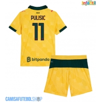 Camisa de time de futebol AC Milan Christian Pulisic #11 Replicas 3º Equipamento Infantil 2025-26 Manga Curta (+ Calças curtas)